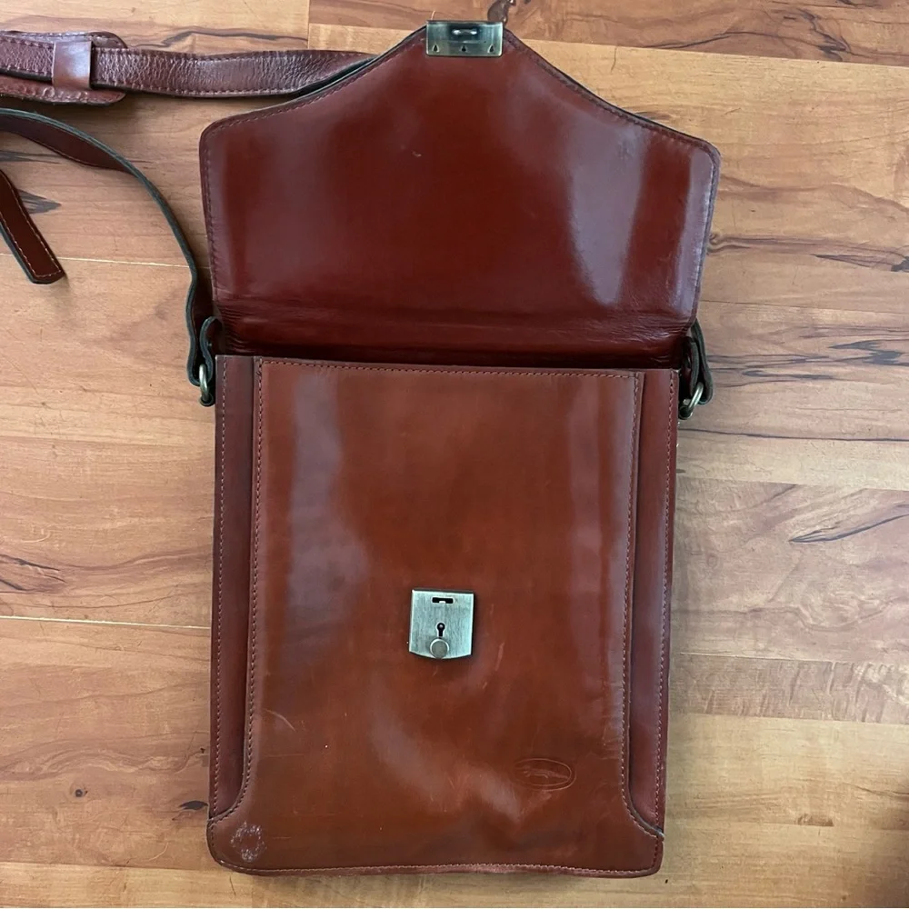Small Leather Briefcase: Leather Men's Handbag & Brown Shoulder Bag